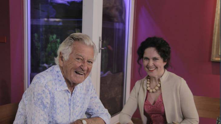 Meaty questions: Bob Hawke and Annabel Crabb in <i>Kitchen Cabinet</i>.