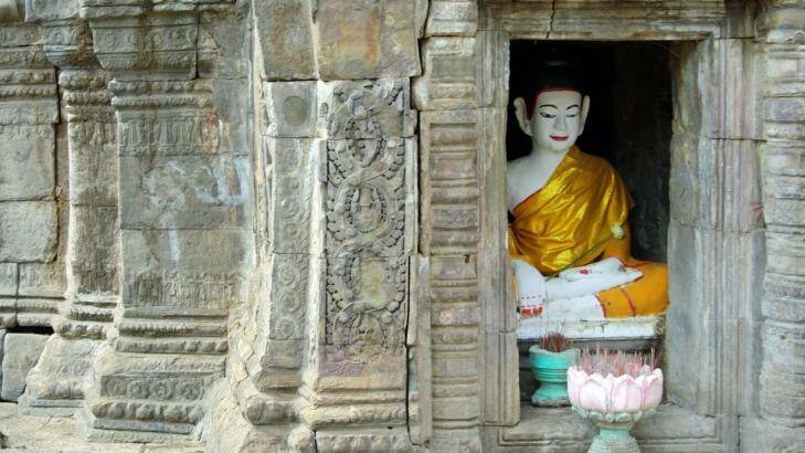A Buddha statue at Wat Nokor in Kampong Cham.
 Photo: Brian Johnston