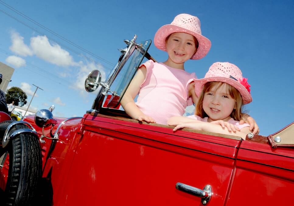 Cailey Lack, aged 7 and Mattea Lack aged four had a wonderful day at the bike and car show. Photo LOUISE DONGES