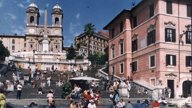 The Spanish steps in Rome, Italy.                                     