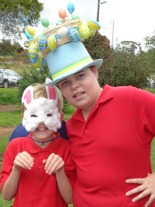 WONGARBON PUBLIC SCHOOL EASTER HAT PARADE: Harry Gresham and James Austin. Photo Contributed
