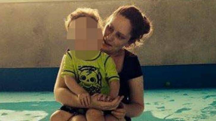 Sarah Paino with her two-year-old son. He suffered minor injuries in the crash. Photo: Facebook: Sarah Paino