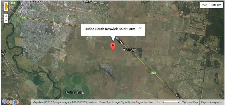 The site of the proposed 40 hectare solar farm near Dubbo. Photo: DUBBO SOLAR HUB WEBSITE