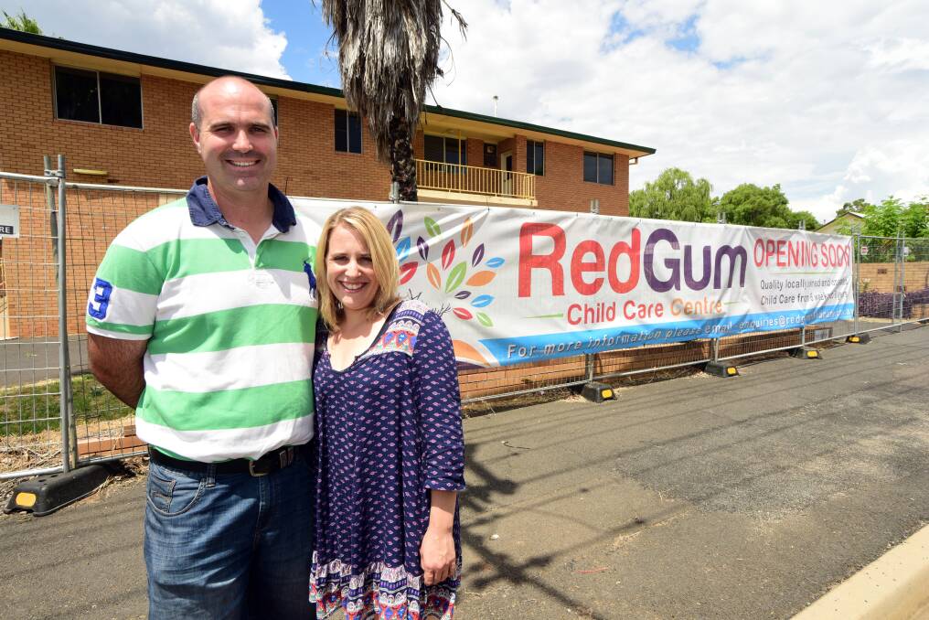 Nick and Danielle Sykes are establishing a new childcare centre at the site of the old hospital. 												       Photo: BELINDA SOOLE