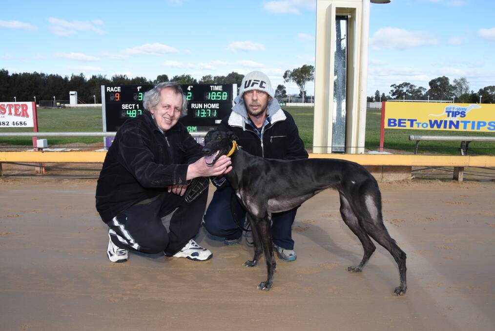Michael Davis and Anthony Coyte with Zipping Chloe after her breakthrough win.