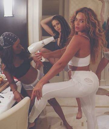 Bathroom chic: Beyonce's new video for her upcoming single 7/11 was "leaked" over the weekend and is a departure from her usual sexy style. Photo: YouTube