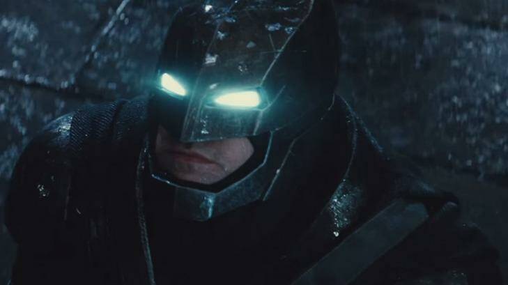 The new Dark Knight: Ben Affleck dons armour in <i>Batman v Superman</i>. Photo: Youtube