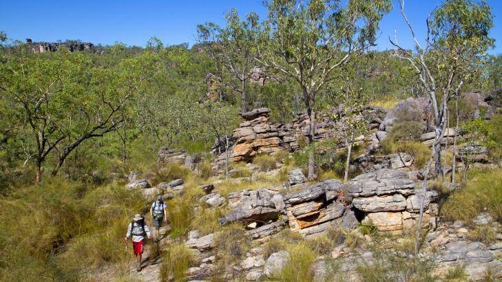 Hikers on Nourlangie Rock in Kakadu National Park. Photo: Andrew Bain