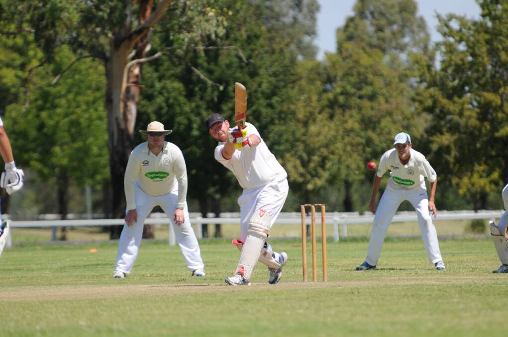 Ben Crean and the rest of the Wellington line-up s aggressive batting will be of concern to Dubbo in today's Brewery Shield grand final.  
Photo: Cheryl Burke