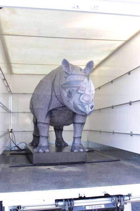The rhino lantern commissioned by Taronga Western Plains Zoo is set for the DREAM Lantern Parade. 	Photo: contributed