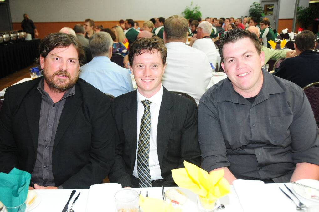 Lindsay Wood, Josh Williams and Justin Knudsen were part of the Souths contingent at the presentation night.