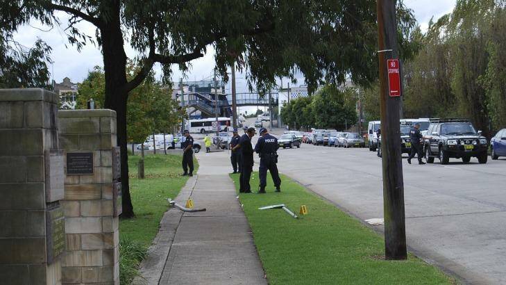 The crime scene where Edward Spowart was fatally stabbed in Granville on April 21, 2008. Photo: NSW Police