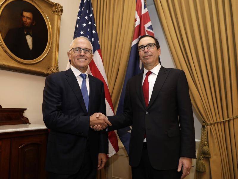 Prime Minister Malcolm Turnbull has met US Treasury Secretary Steve Mnuchin for talks in Washington.