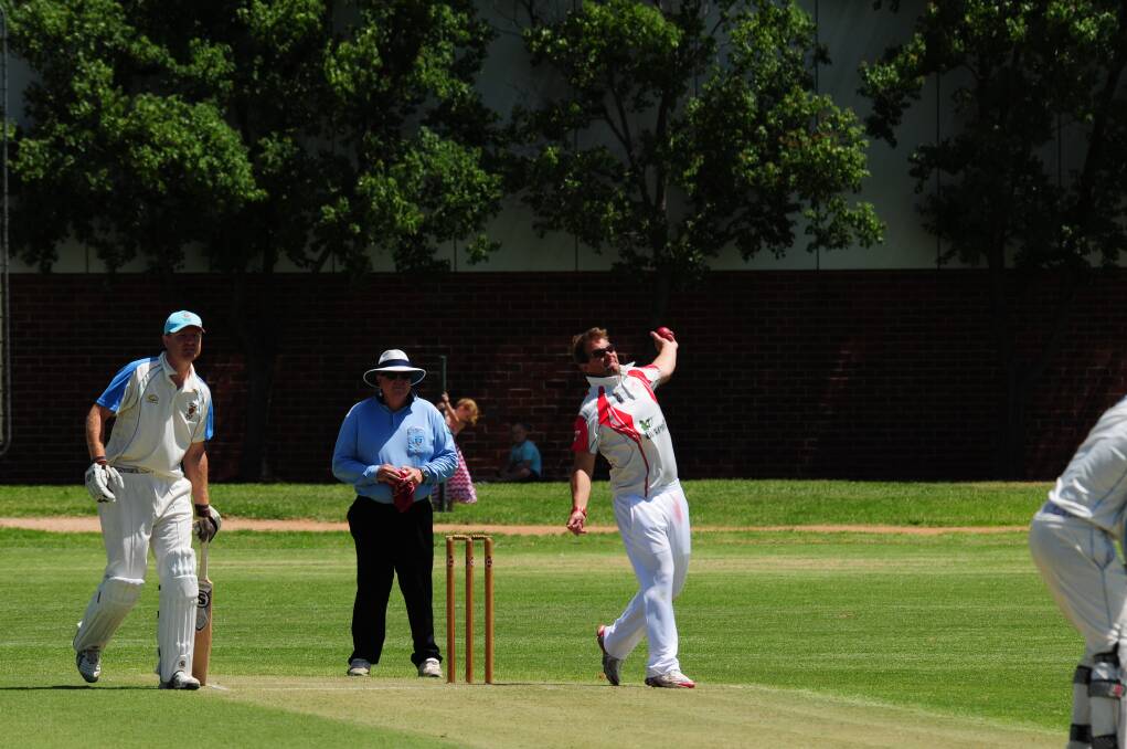 Wes Giddings starred for Colts on Saturday, taking six wickets as Rugby were dismissed for 159.  
Photo: GREG KEEN