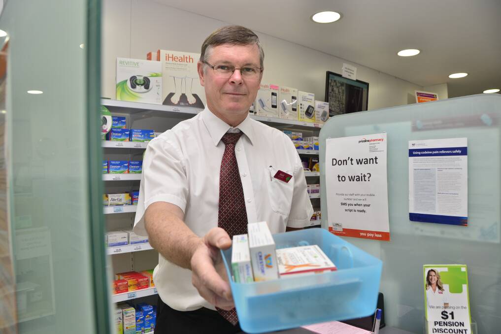Priceline Pharmacy Dubbo partner Mark Rugendyke is hoping the government doesn't go ahead with a $5 increase on prescriptions. Photo: BELINDA SOOLE