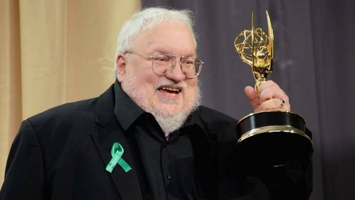 Writer George R. R. Martin, winner of Outstanding Drama Series for "Game of Thrones", at the 67th Annual Primetime Emmy Awards. Photo: Michael Kovac