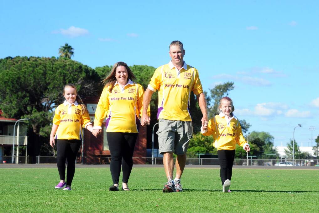 Paige, Karen, Darrel and Lilly Isbester are all preparing for the next Dubbo Relay for Life.  Photo: BELINDA SOOLE
