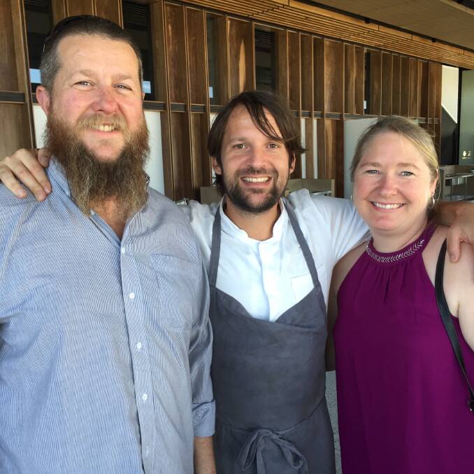 Brian Hollingworth, Noma owner and head chef Rene Redzepi and Genise Hollingworth. 	Photo: CONTRIBUTED