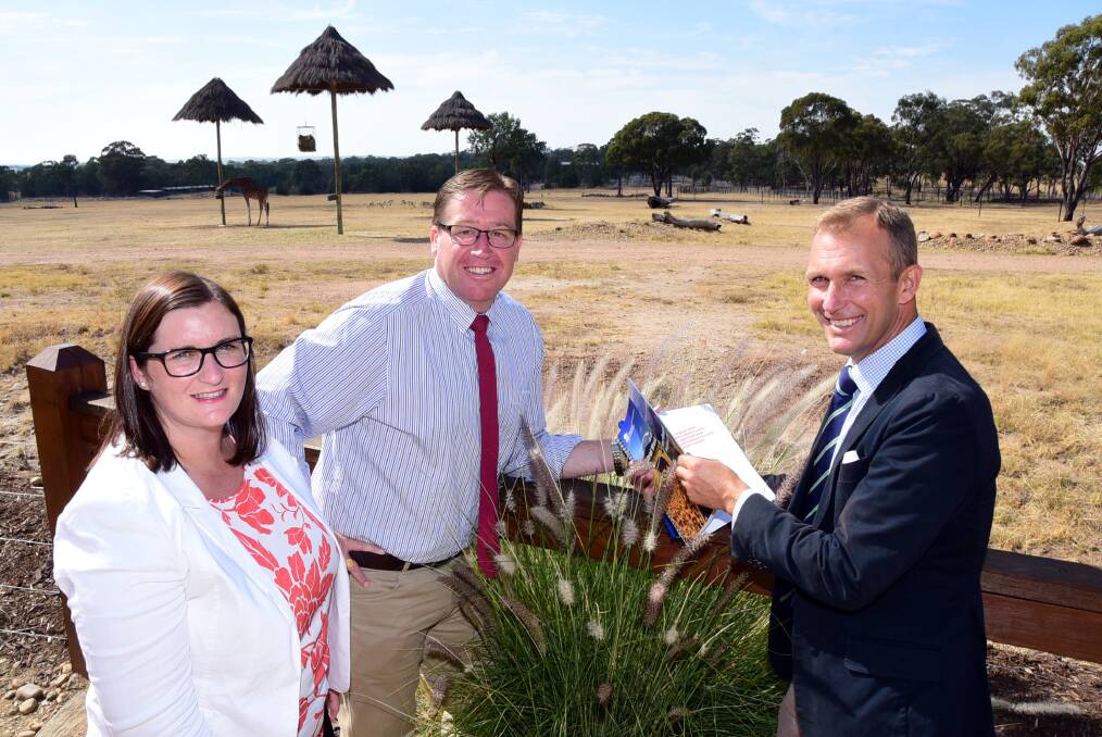 Parliamentary Secretary for Western NSW Sarah Mitchell, Dubbo MP Troy Grant and NSW Planning Minister Rob Stokes are encouraging the public to have their say on the draft Central West and Orana Regional Plan. Photo: BELINDA SOOLE