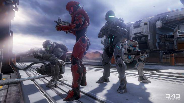 There are always four players in Halo 5's campaign, which also impacts the levels. For example during a firefight one of the team might mantle up to a high vantage point for sniping while a partner charges through an old vent to flank the enemy from the side. Photo: 343 Industries