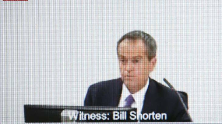 Opposition Leader Bill Shorten appeared before the Royal Commission into Trade Union Governance and Corruption in 2015. Photo: Andrew Meares