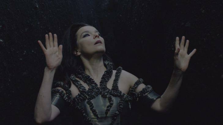A scene from Bjork's music video for Black Lake, shot in Iceland with virtual reality technology.
 Photo: Bjork