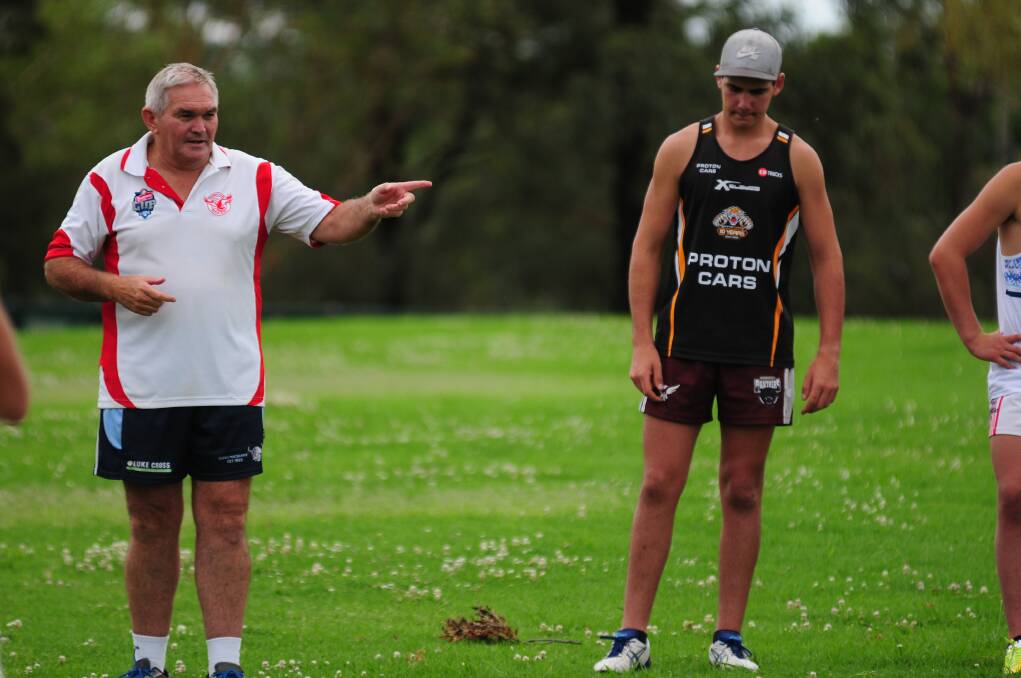 New Macquarie under-18s coach Jim Kelly tells the players what he expects of them.