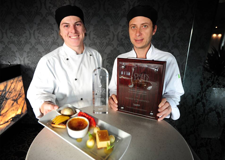 Scott Gonsalves 3rd year apprentice and Robert Leonard executive chef at the Dubbo RSL Memorial Club