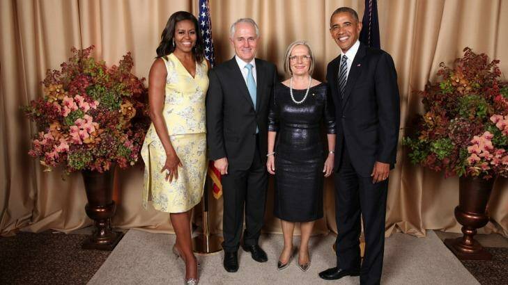 Malcolm and Lucy Turnbull with President Obama and Michelle earlier this week. Photo: supplied
