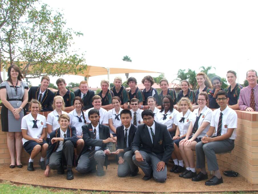 Macquarie Anglican Grammar School staff and students at the Science and Engineering Challenge in Dubbo.  
Photo: contributed