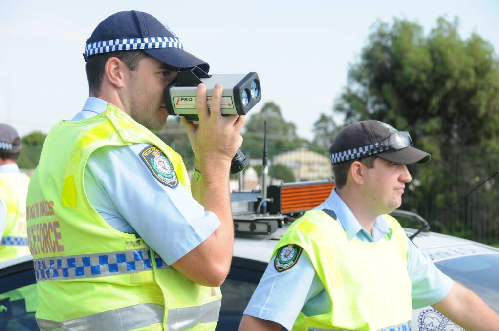 Police were out in force at Dubbo yesterday, enforcing safety around school zones. 				   Photo: BELINDA SOOLE.