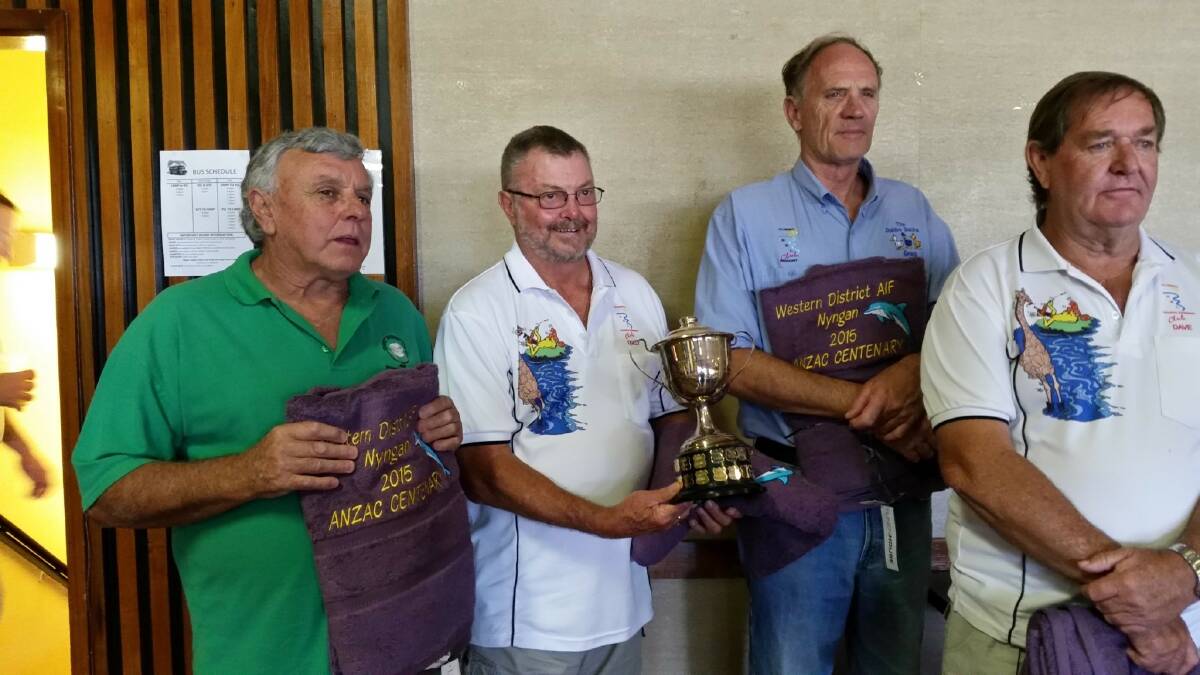Doug Fuller, Tom Gray, Greg Salmon and David Sparkes were the winners of the 4x50m RSL Scratch Relay. 			      Photo:?CONTRIBUTED