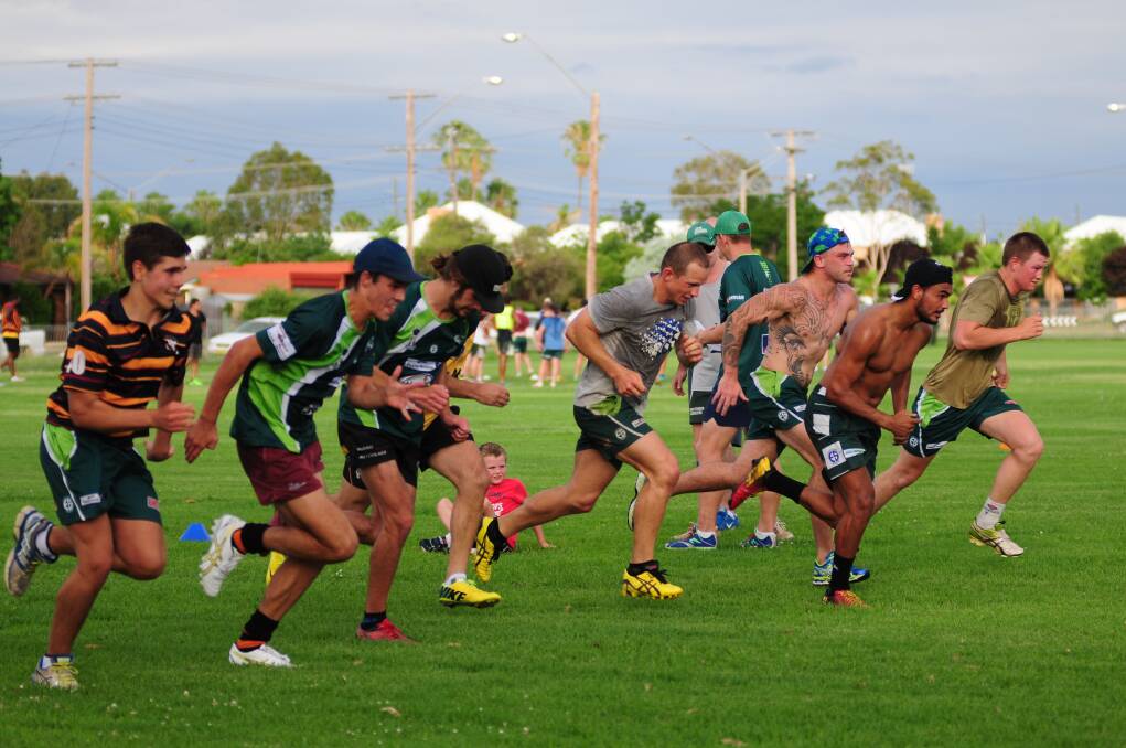 CYMS players being put through a sprint.