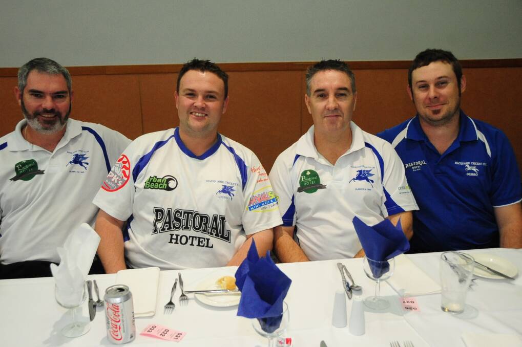 Justin Gavin, Brant Mann, Jon Fuller and Chad O'Brien from the Macquarie Cricket Club.