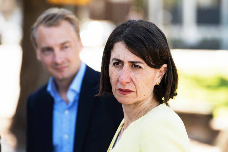 NSW Premier Gladys Berejiklian met with Liberal candidate James Griffin in Manly, the day before the Manly by-election to fill former NSW Premier Mike Baird's seat. Photographed Friday 7th April 2017. Photograph by James Brickwood. SMH NEWS 170407 Photo: James Brickwood