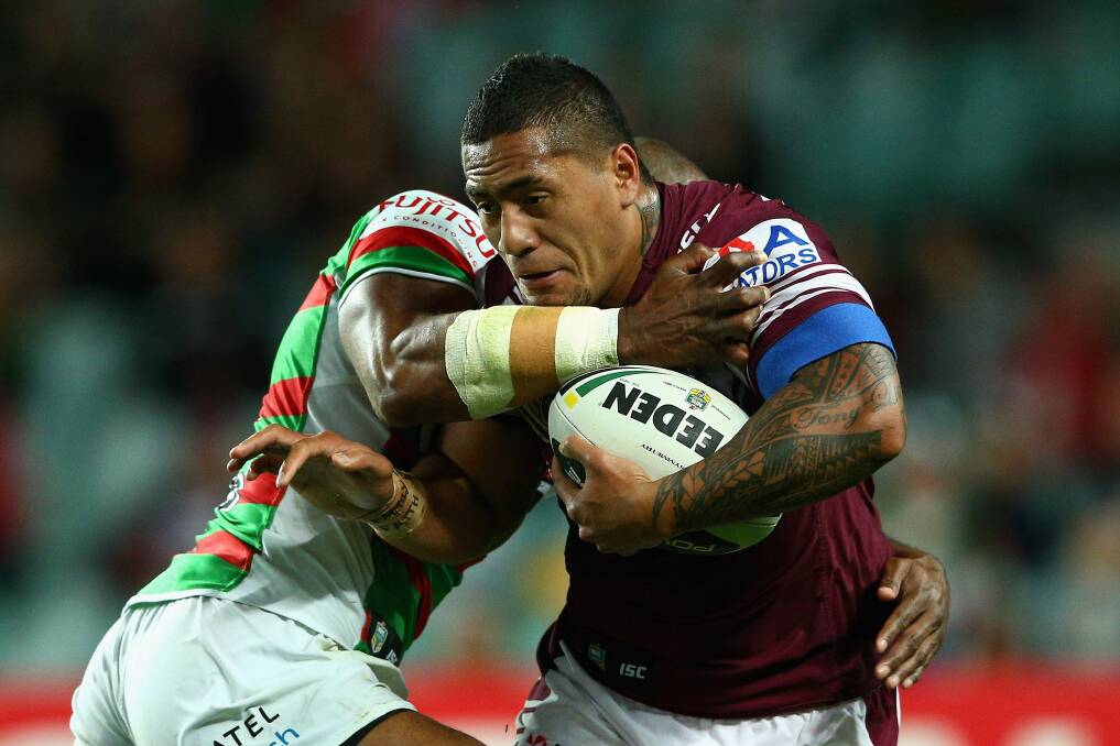 Jorge Taufua on the charge for Manly. Group 11 officials are still hopeful of bringing the club to Dubbo next season.					  Photo:?GETTY?IMAGES