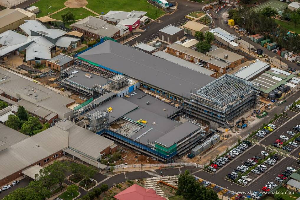 An aerial view of the progress on the Dubbo Hospital redevelopment.		         Photo: CONTRIBUTED