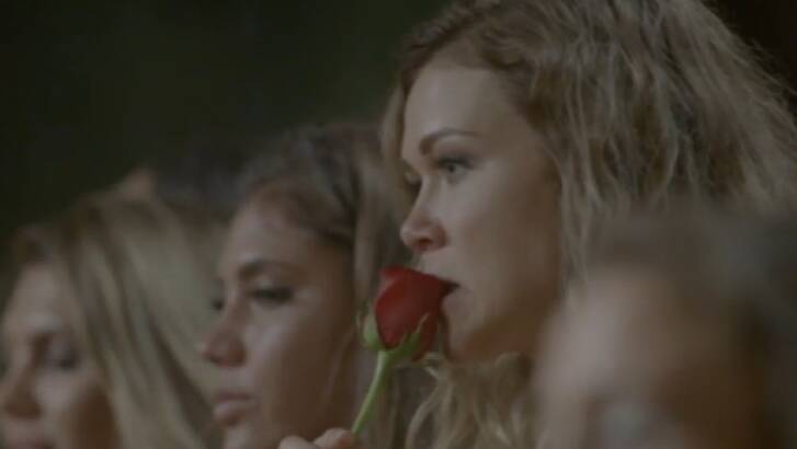 'Maybe it's a Russian thing?' Fellow contestants speculate on Sasha's flower-feeding habit. Photo: Screenshot