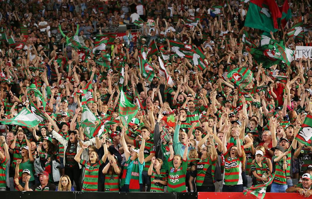 Souths fans had plenty to celebrate after their beloved team broke a 43 year hoodoo, beating Canterbury 30-6 in the NRL grand final. 							        Photo: GETTY IMAGES