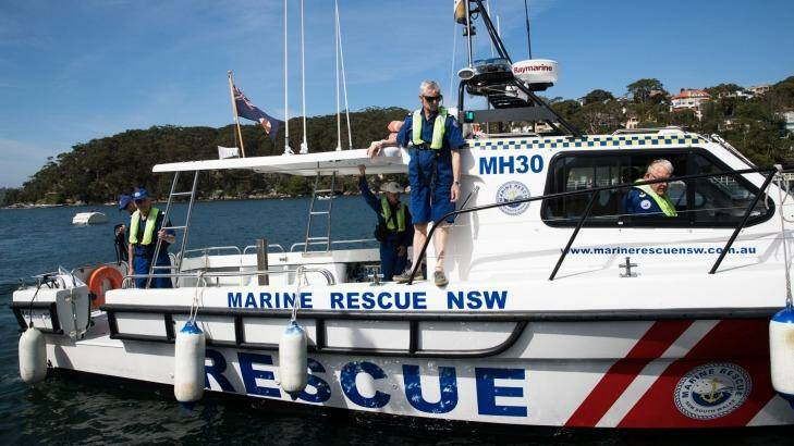 MH30, a Marine Rescue NSW boat patrolling Sydney Harbour. Photo: Edwina Pickles