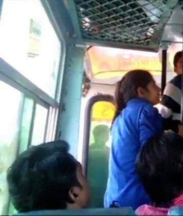 The sisters fight back against their alleged attackers on the bus in India.   Photo: YouTube