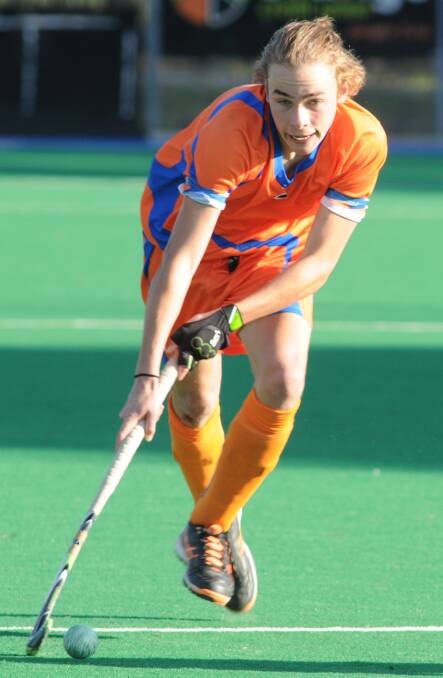 YOUNG TALENT TIME: Hayden Dillon will be one of the young guys Orange will lean on at this weekend's state championship. Photo: JUDE KEOGH 0516menhockey7