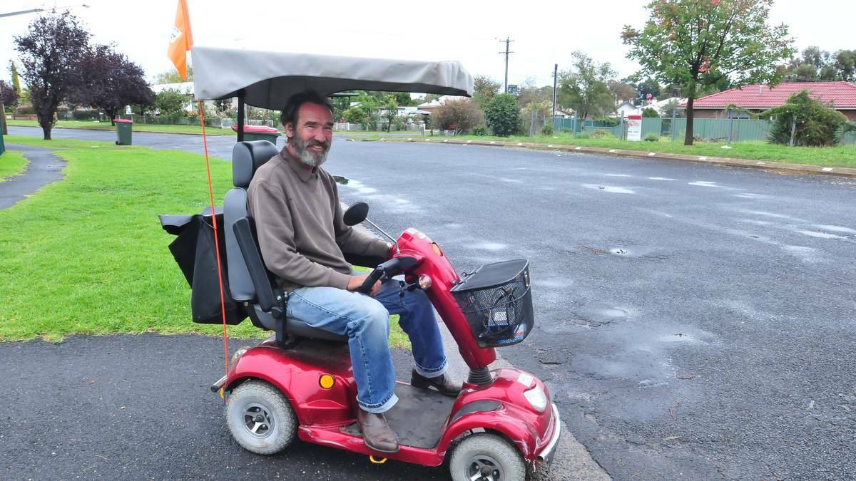 ORANGE: Disability pensioner Johann Jonkmans says he is disgusted that four youths who tried to push him and his mobility scooter on to a busy section of Bathurst Road late last year have gone unpunished.