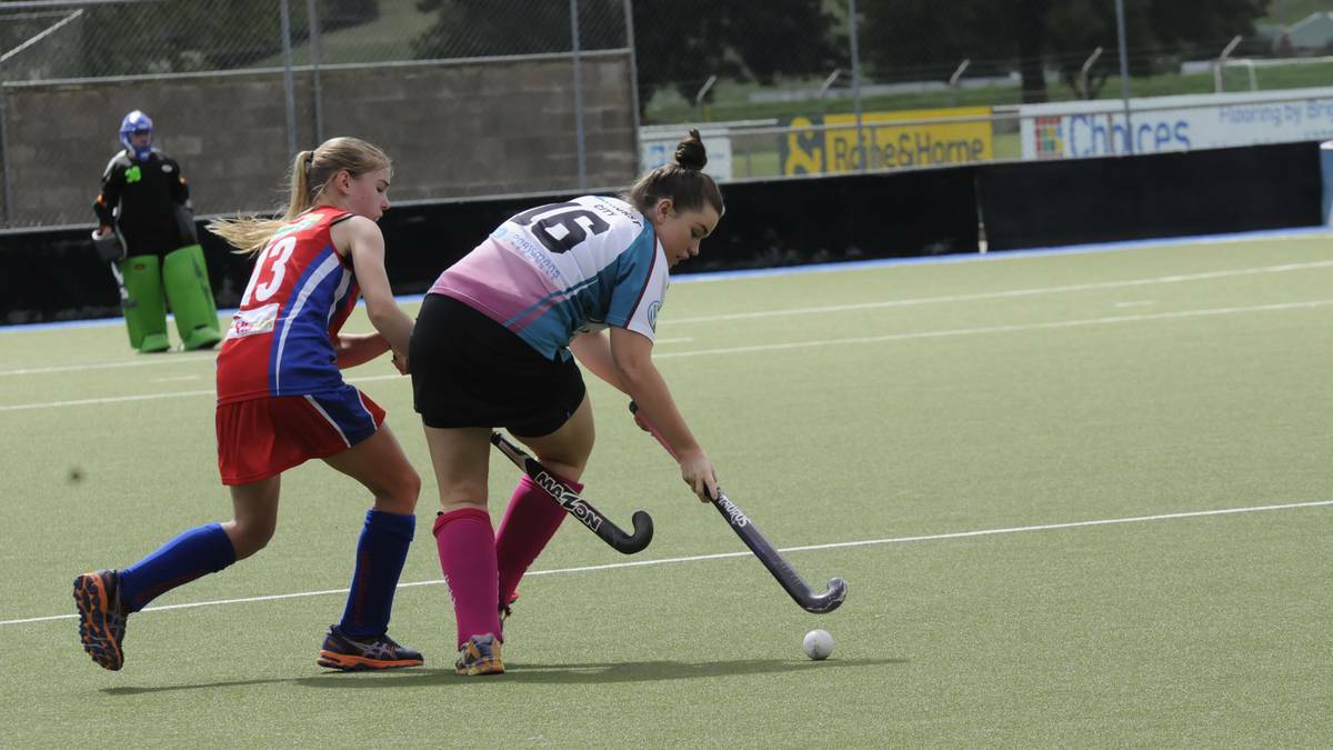 CITY COMFORT: Bathurst City's Claire Sullivan gains possession for her side in their resounding 6-1 defeat of Orange Confederates in their round five women's Premier League Hockey game at the Cooke Hockey Complex on Saturday. Photo: PHILL MURRAY