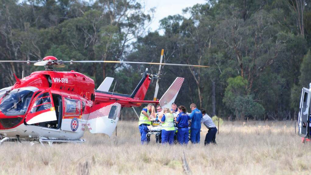 DUBBO: A 50-year-old man, believed to be local, has been airlifted to Dubbo hospital with a possible spinal injury following a paragliding accident near Newell Highway in Eumungerie on Wednesday.