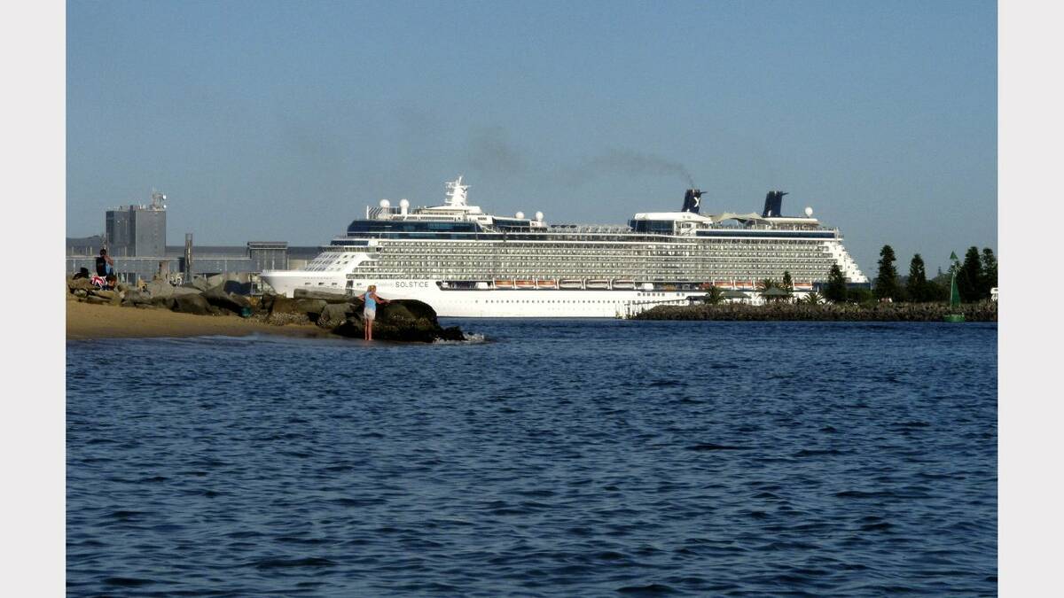 Cruise ship Celebrity Solstice docked in Newcastle Harbour. Picture Darren Pateman