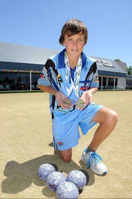 Thirteen-year-old Jono Davis has been named in the Australian under-18s squad after winning two medals at the recent National Championships. Photo: Belinda Soole