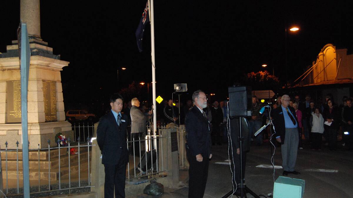 DAWN SERVICE: The flag was at half mast in honour of the ANZACs