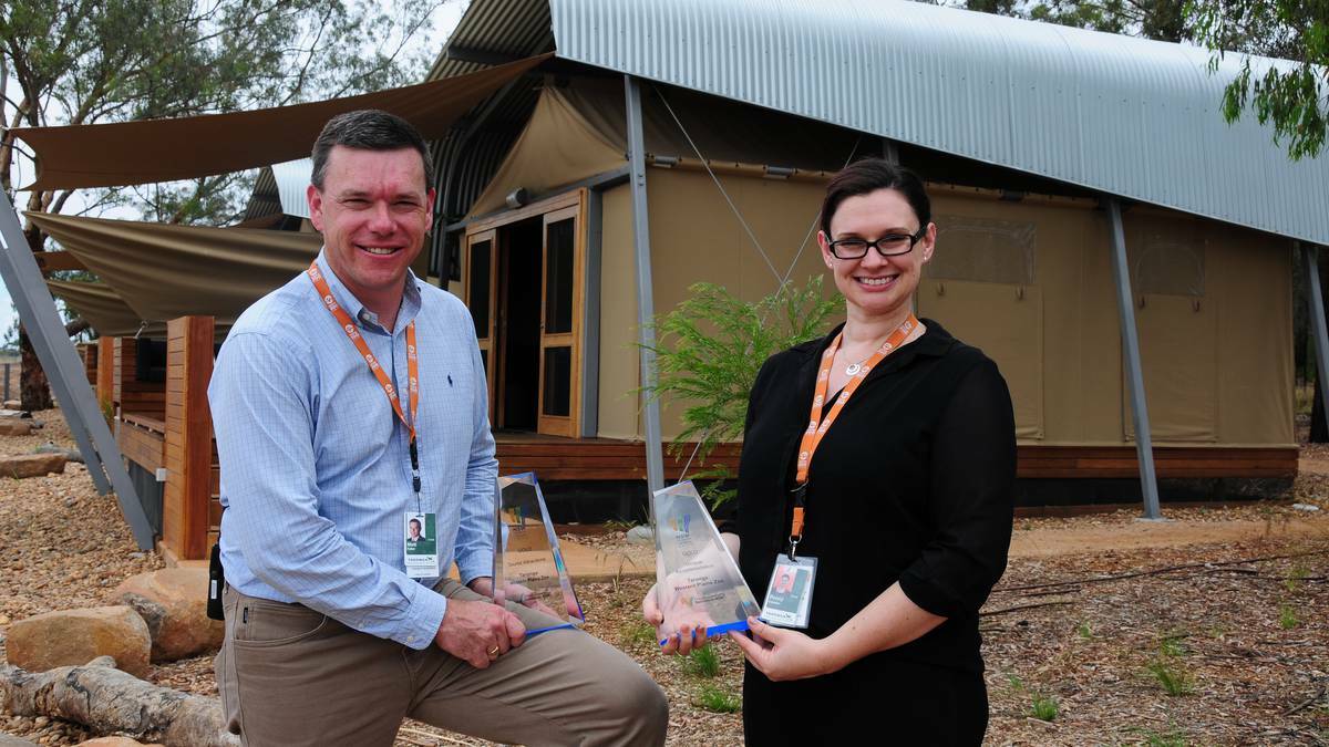 Tronga Western Plains Zoo general manager Matt Fuller and the zoo s accommodation manager Penny Costello. 