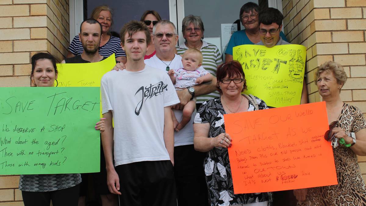 Locals have begun a protest to save Target in Wellington on Monday. Photo: WELLINGTON TIMES